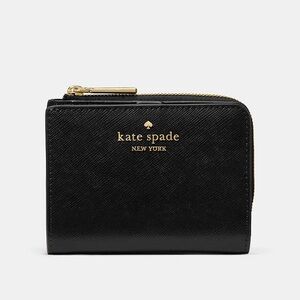 Kate Spade Small L-Zip Wallet Black NWT